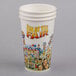 A white 16 oz. paper cup with a drawing of the fair.