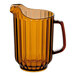 A brown Cambro Camwear plastic pitcher with a handle.
