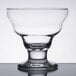 A Libbey dessert glass with a clear glass bowl and small pedestal.