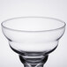 A Libbey clear dessert glass with a rim.