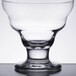 A clear Libbey dessert glass with a base.