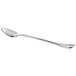 A Oneida Titian stainless steel iced tea spoon with a silver handle on a white background.