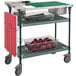 A Metro PrepMate MultiStation cart with vegetables on it.