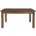 A Flash Furniture Hercules solid pine farm table with a dark brown finish and wooden legs.