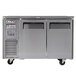 A large stainless steel Turbo Air refrigerated buffet display table with two doors.