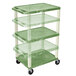 Luxor WT1642GE Green Tuffy Open Shelf A/V Cart 18" x 24" with 3 Shelves - Adjustable Height Main Thumbnail 2