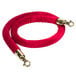 Aarco TR-4 Red 5' Stanchion Rope with Brass Ends for Rope Style Crowd Control / Guidance Stanchion Main Thumbnail 1