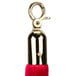 Aarco TR-4 Red 5' Stanchion Rope with Brass Ends for Rope Style Crowd Control / Guidance Stanchion Main Thumbnail 6