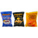 A group of Martin's snack bags, including yellow and blue bags of chips.