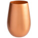 A copper colored Stolzle stemless wine glass.