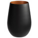 A matte black and copper Stolzle stemless wine glass.