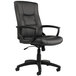 A black Alera high-back office chair with arms and wheels.