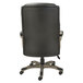 A black leather Alera Veon Series office chair with wheels and arms.