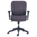 A Serta grey office chair with wheels and arms.