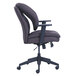 A Serta gray fabric office chair with arms.