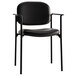 HON Scatter Black Leather Stackable Guest Chair with Fixed Arms Main Thumbnail 1