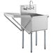 Steelton 18" 16-Gauge Stainless Steel One Compartment Commercial Utility Sink with Faucet and 18" Drainboard - 18" x 18" x 14" Bowl Main Thumbnail 3