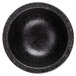 A black round HS Inc. Pequeno Molcajete with white spots on a white background.