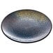 A blue and gold Playground Sea round coupe plate.