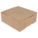 A brown Kraft cardboard cupcake box with a lid.