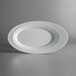 A Schonwald bone white oval porcelain platter with an asymmetrical edge.