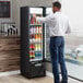 Beverage-Air MT08-1H6B 19" Marketeer Series Black Refrigerated Glass Door Merchandiser with LED Lighting Main Thumbnail 1