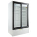 A white Beverage-Air Marketeer series refrigerated glass door merchandiser.