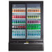 Beverage-Air MT53-1-SDB 54" Marketeer Series Black Refrigerated Sliding Glass Door Merchandiser with LED Lighting Main Thumbnail 8