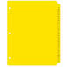 A yellow plastic file folder divider set with black letters on white tabs that say A-Z.