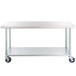 Regency 24" x 60" 18-Gauge 304 Stainless Steel Commercial Work Table with Galvanized Legs, Undershelf, and Casters Main Thumbnail 4