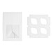 A white rectangular box with a transparent window and a separate white insert featuring four circular slots.