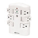 An Innovera white swivel plug surge protector with six outlets.