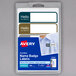A package of Avery 1" x 3 3/4" assorted matte color removable flexible adhesive printable name badge labels.