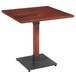 Lancaster Table & Seating 30" x 30" Solid Wood Live Edge Table Top with Mahogany Finish Main Thumbnail 5