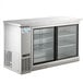 Avantco UBB-60S-HC 60" Stainless Steel Counter Height Narrow Sliding Glass Door Back Bar Refrigerator with LED Lighting Main Thumbnail 2