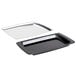 Choice 7" x 11" Rectangular Stainless Steel Sizzler Platter with Thermal Underliner Main Thumbnail 3