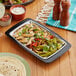 Choice 7" x 11" Rectangular Stainless Steel Sizzler Platter with Thermal Underliner Main Thumbnail 1