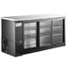 Avantco UBB-72S-HC 73" Black Counter Height Narrow Sliding Glass Door Back Bar Refrigerator with LED Lighting