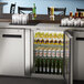 Avantco UBB-4-HC 90" Stainless Steel Counter Height Solid Door Back Bar Refrigerator with LED Lighting Main Thumbnail 1