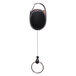 An Advantus 30" smoke carabiner-style retractable ID card reel with a black and silver design.