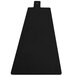 A black trapezoid wooden board with a handle.
