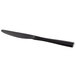 A matte black stainless steel Bon Chef dinner knife with a handle.