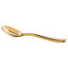 A Bon Chef gold stainless steel demitasse spoon with a gold handle.