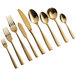 A close-up of gold Bon Chef demitasse spoons.