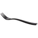 A Bon Chef stainless steel oyster fork with a matte black handle.