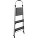 Cosco 11411ABL1E Platinum / Black Three-Step Folding Step Stool with Handrail Main Thumbnail 2