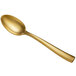A Bon Chef matte gold stainless steel teaspoon with a long handle.