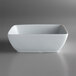 A close up of a white square Oneida Fusion bowl on a gray surface.
