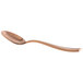 A Bon Chef stainless steel teaspoon with a rose gold handle.