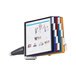 A Durable Sherpa desktop reference system with assorted colored borders on the folders.